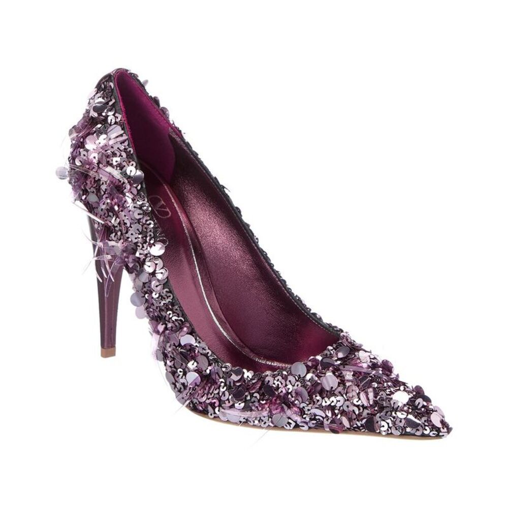 Valentino 110 Satin & Leather Pump, Pink